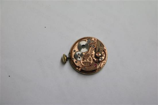 A ladys 9ct gold Omega manual wind wrist watch, on 9ct gold bracelet.